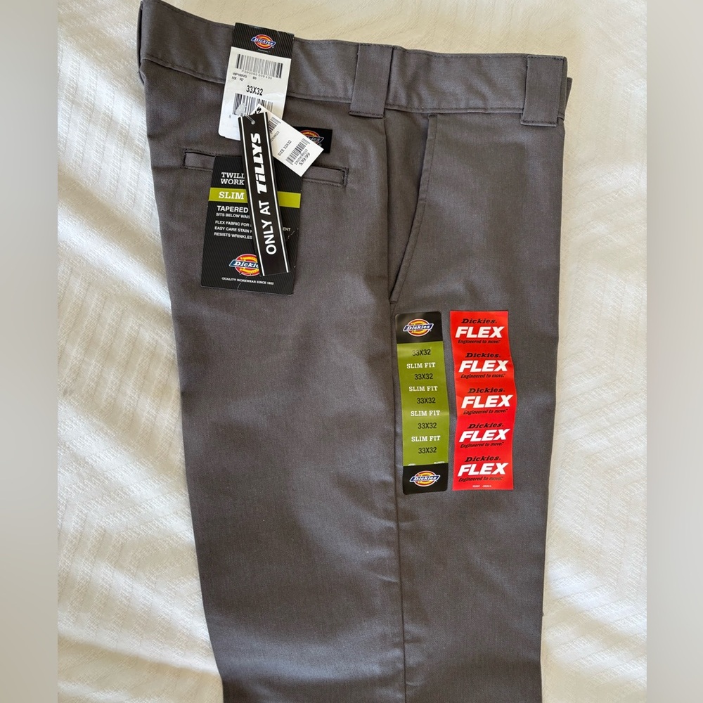 NWT Dickies Men's Charcoal Flex Chinos long pants
